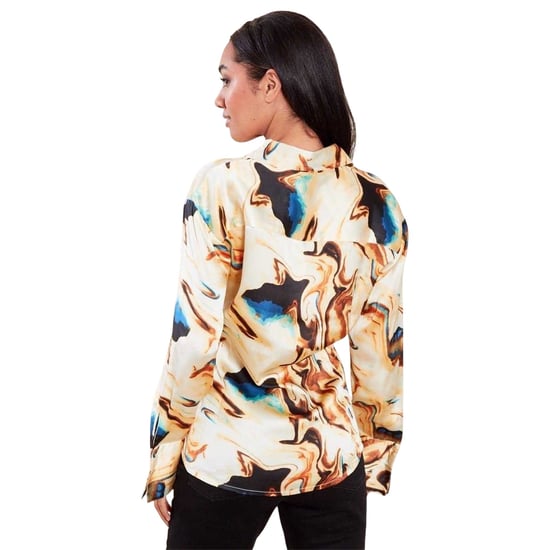 Influence Dames-shirt met lange mouwen, marmerpatroon, standaardpasvorm (Oranje) - Image 2