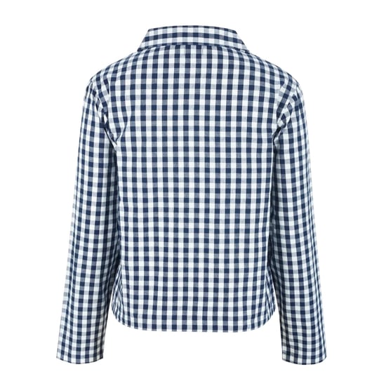 Linea Dames/Dames Gingham geruit, ontspannen overhemd met lange mouwen (Marine, Wit) - Image 2