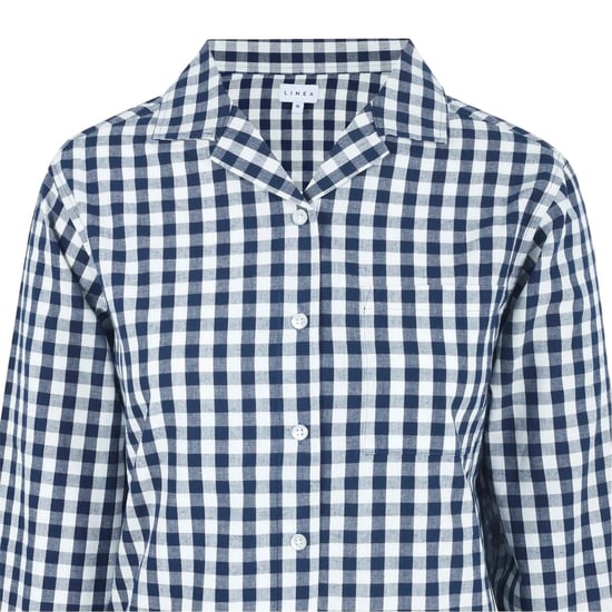 Linea Dames/Dames Gingham geruit, ontspannen overhemd met lange mouwen (Marine, Wit) - Image 3