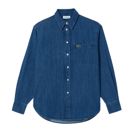 Lacoste Dames/Dames Denim Shirt (Medium Blauw) - Image 2