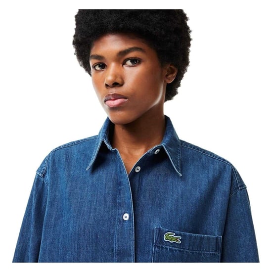 Lacoste Dames/Dames Denim Shirt (Medium Blauw) - Image 4