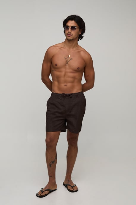 Textured Mid Length Swim Short - Image 4