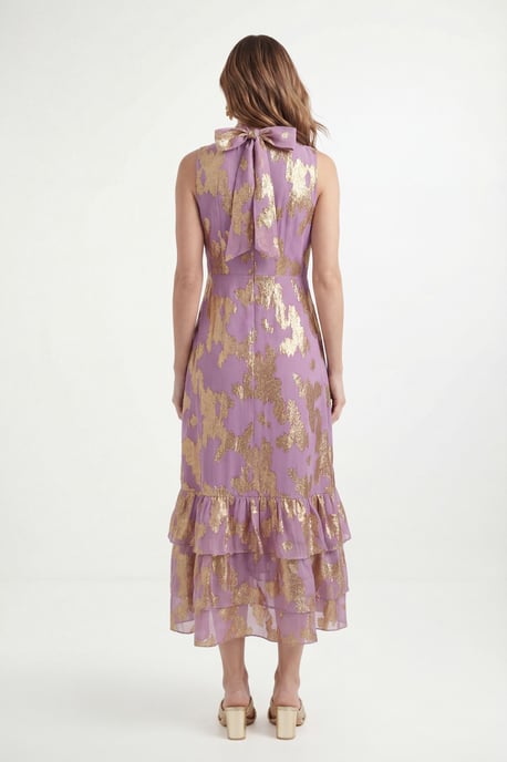 Petite Metallic Ruffle Hem Maxi Dress - Image 2