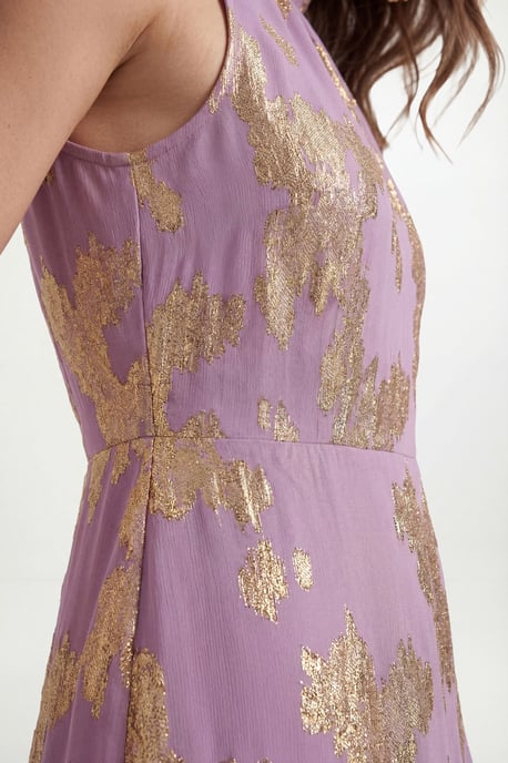 Petite Metallic Ruffle Hem Maxi Dress - Image 3