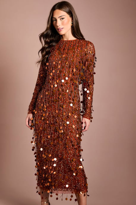 Coast Muse Sequin Long Sleeve Midi Dress - Image 2