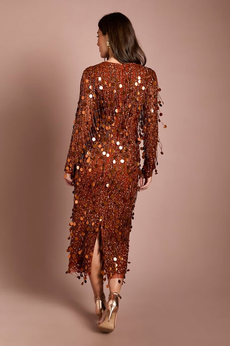 Coast Muse Sequin Long Sleeve Midi Dress - Image 3