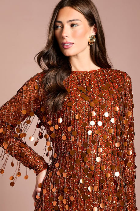 Coast Muse Sequin Long Sleeve Midi Dress - Image 4
