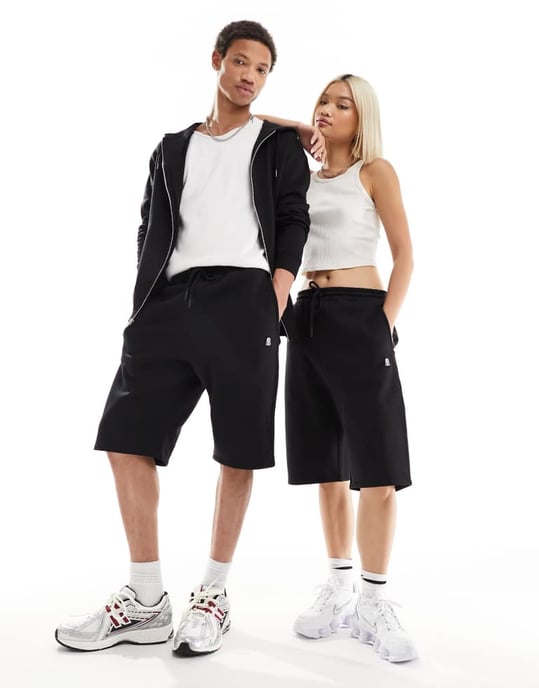 Dr Denim unisex Madden jogger style shorts in black - Image 4