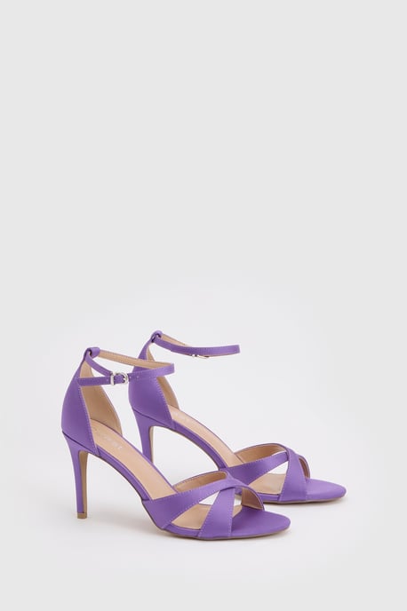 Cadenza Satin Cross Strap High Stiletto Heel Sandals - Image 3