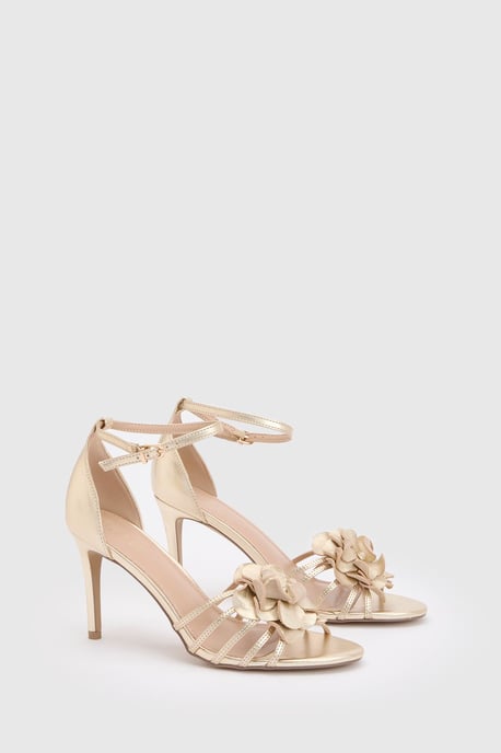 Tia Strappy Leather Corsage High Stiletto Heel Sandals - Image 3