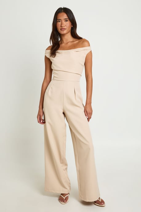 Drape Bardot Wide Leg Jumpsuit - Image 1