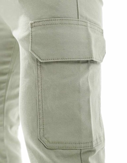 ASOS DESIGN skinny cargo trousers in sage green - Image 2