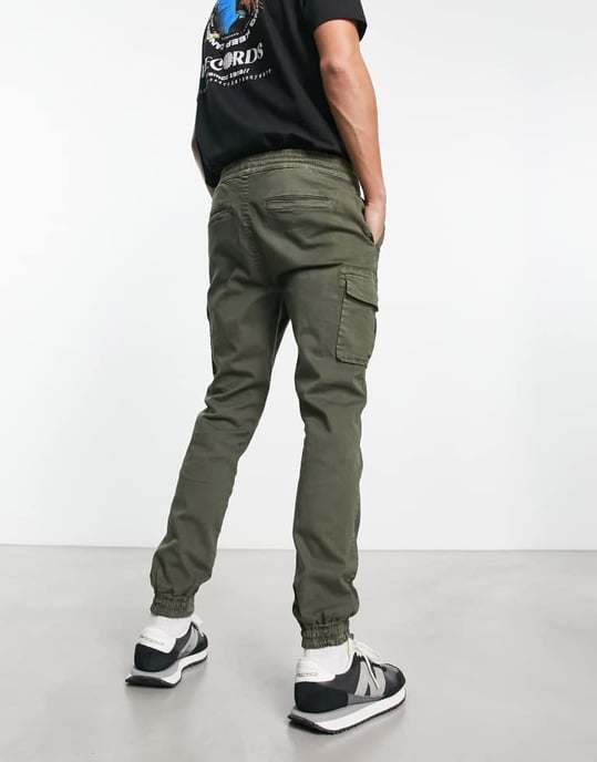 Bolongaro Trevor skinny fit cargo cuffed trousers in green - Image 2