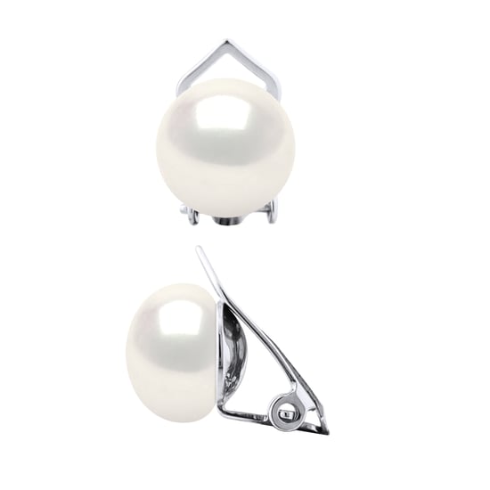 Earrings Real Cultured Freshwater Pearls Button 9-10 mm - Image 1
