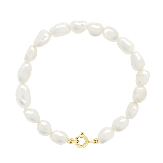 Armband Goud - Rij van Echte Zoetwaterparels Barok 6-7 mm - Image 1