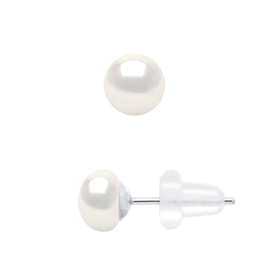 Earrings Real Cultured Freshwater Pearls Button 5-6 mm - Image 1