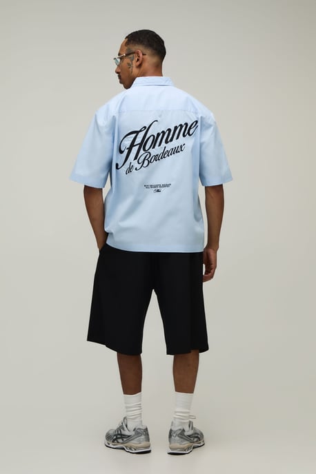 Oversized Half Sleeve Back Embroidered Shirt - Image 3