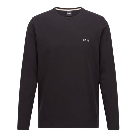 Boss Heren Geborduurd Logo Crew Hals T-shirt met Lange Mouwen (Zwart) - Image 2