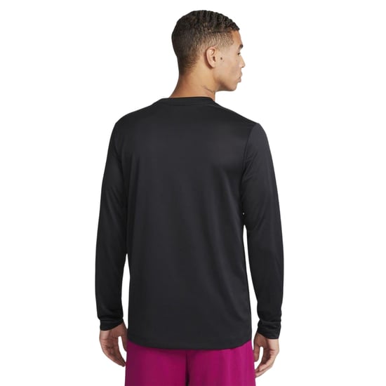 Nike Heren Legend T-shirt met lange mouwen, normale pasvorm (Zwart/Zilver) - Image 3