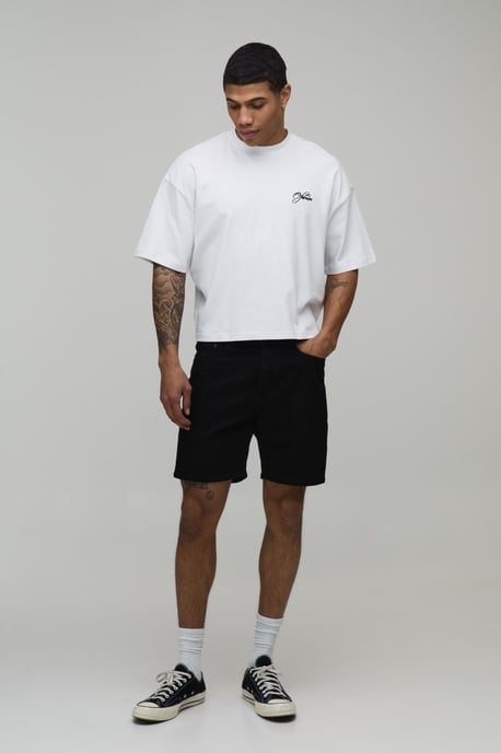 Essential Slim Fit Denim Shorts - Image 4