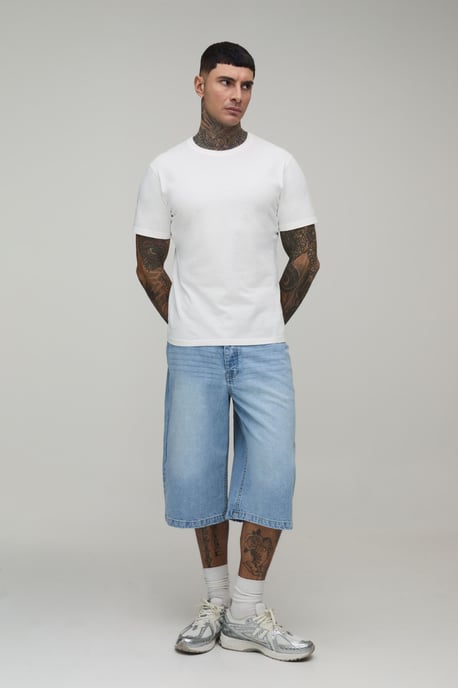 Tall Essential Longline Denim Jorts - Image 4