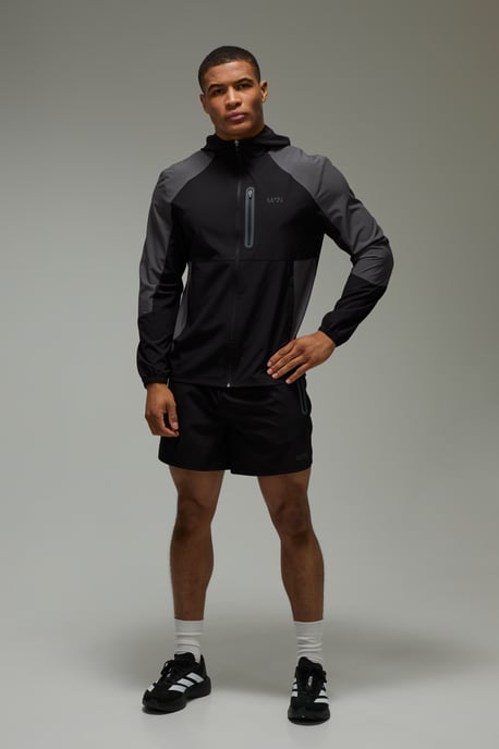 Man Active Colour Block Contrast Trim Windbreaker - Image 4