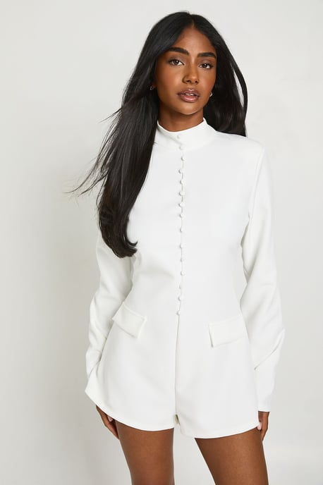 Tailored High Neck Playsuit - Image 1