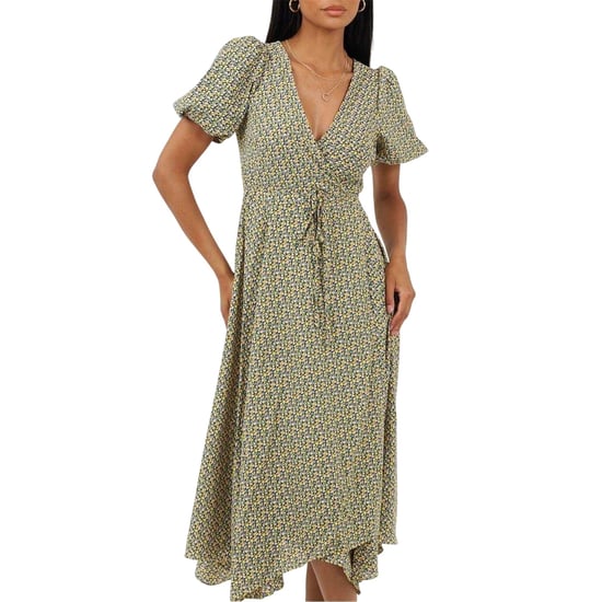 Brave Soul Dames/Dames Floral V Neck Midi Dress (Geel) - Image 2