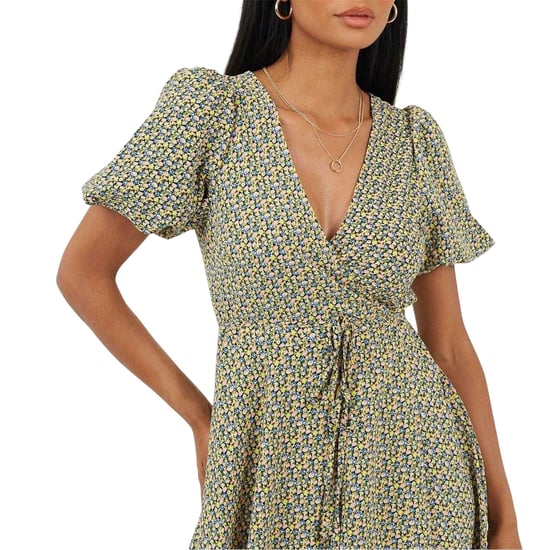 Brave Soul Dames/Dames Floral V Neck Midi Dress (Geel) - Image 4