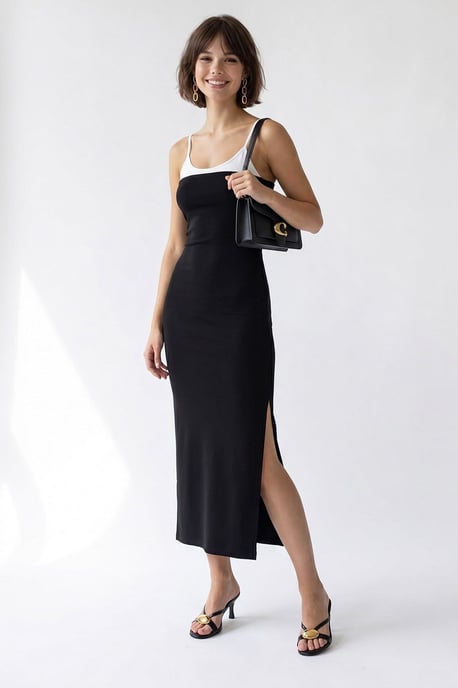 Ärmlös Bodycon Midiklänning med Slits - Image 2