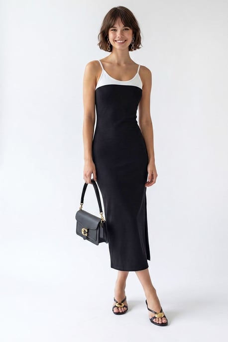 Ärmlös Bodycon Midiklänning med Slits - Image 3