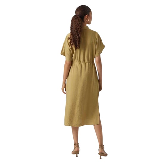 Vero Moda Midi-shirtjurk met kraag voor dames (Iris) (Khaki) - Image 3