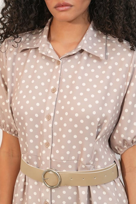 Polkadot Middellange Hemdjurk met Ceintuur - Image 3