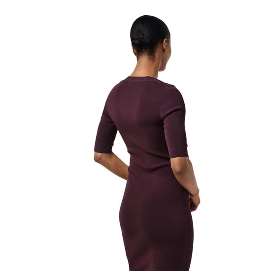 Boss Fezanin midi-jurk met V-hals en 3/4-mouwen voor dames (Rood) - Image 4