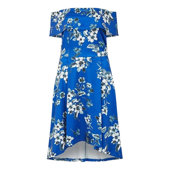 Mela London Womens/Ladies Floral Off Shoulder Midi Dress (Blue) - Image 1