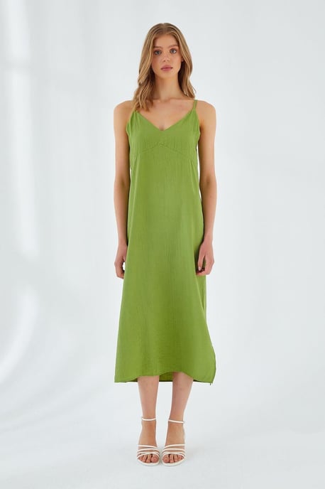 V-hals Split Midi-jurk - Image 1