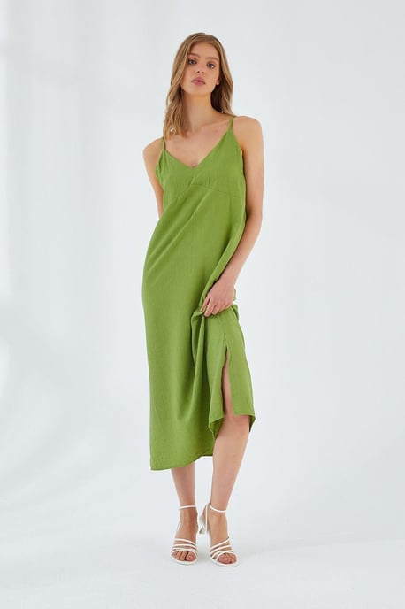 V-hals Split Midi-jurk - Image 3
