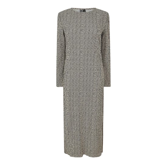 Pieces Midi-jurk met lange mouwen en dierenprint voor dames (Natuurlijk) - Image 1