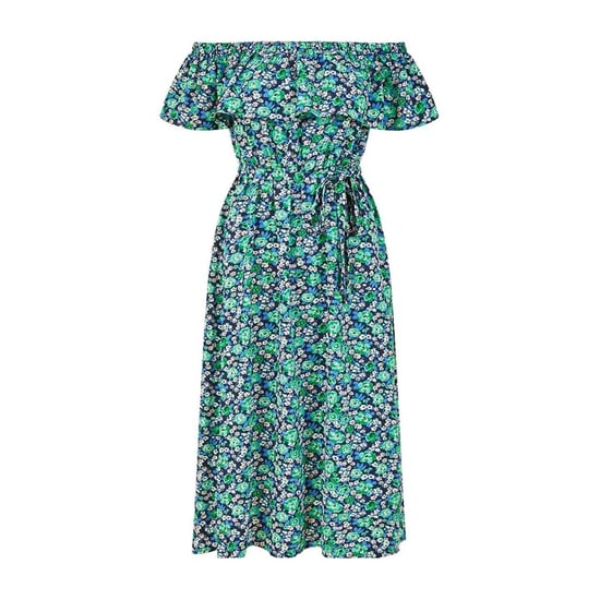 Yumi Womens/Ladies Ditsy Floral Off Shoulder Midi Dress (Green) - Image 2
