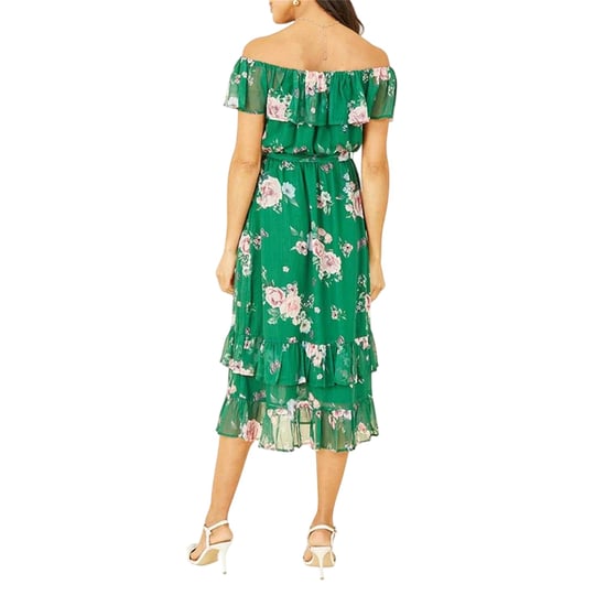 Yumi Womens/Ladies Floral Off Shoulder Midi Dress (Green) - Image 2