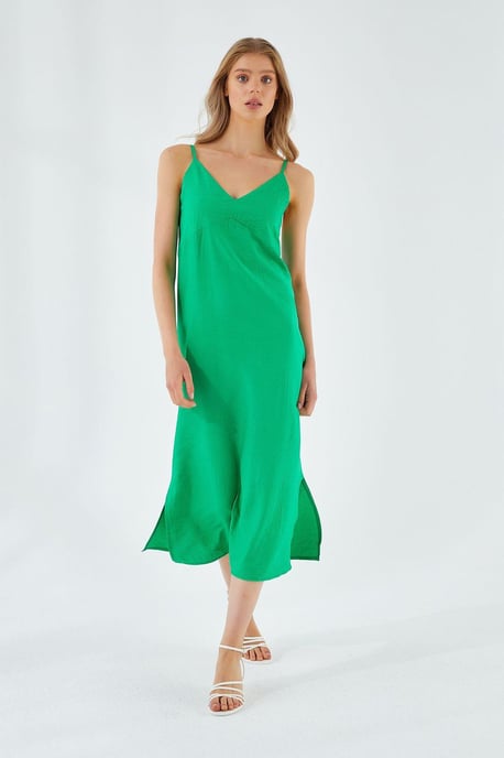 V-hals Split Midi-jurk - Image 3
