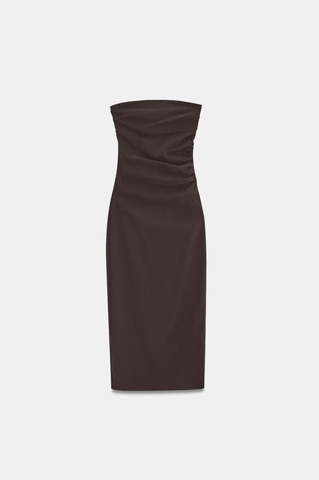 Strapless Bodycon Midi-jurk met Split - Image 4