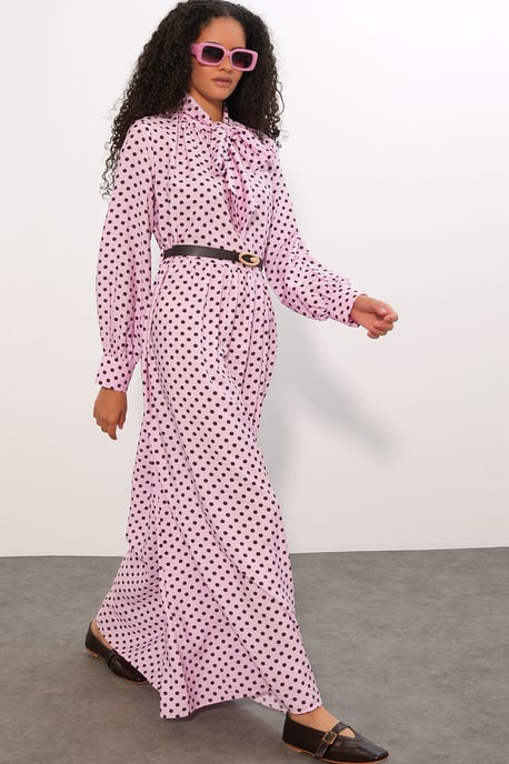 Gestippelde Maxi Shirtjurk - Image 5
