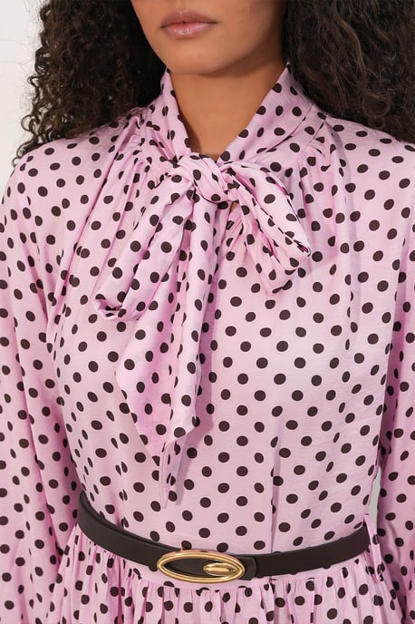 Gestippelde Maxi Shirtjurk - Image 6