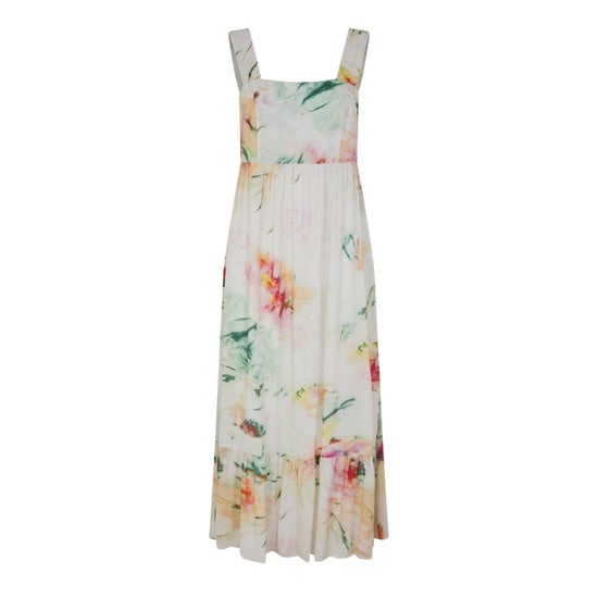 Boss Maxijurk met bloemenprint en vierkante halslijn voor dames (Bruin) - Image 1
