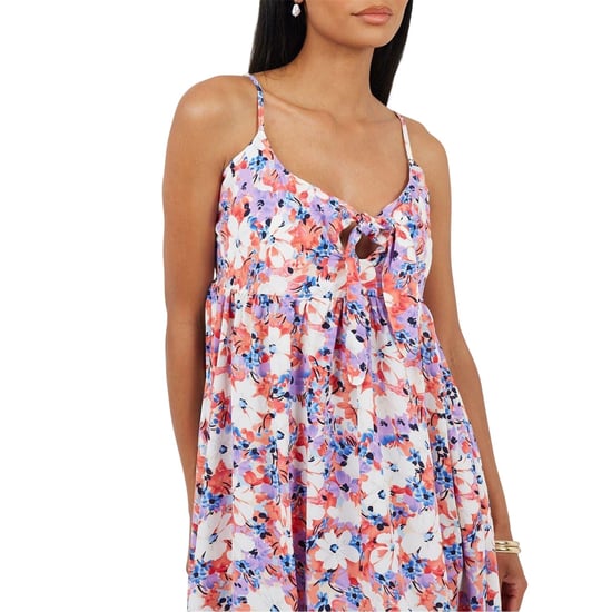 Brave Soul Maxijurk met spaghettibandjes en bloemenprint voor dames (Koraal/paars) - Image 4