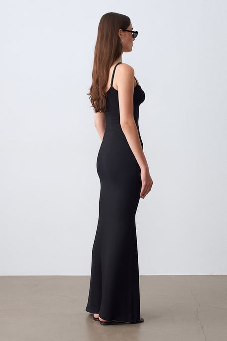 Ribbad Bodycon Maxiklänning - Image 2