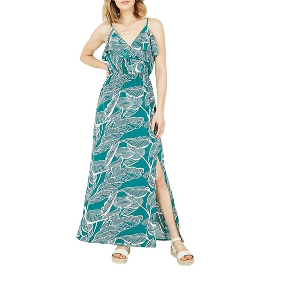 Mela London Womens/Ladies Tropical V Neck Maxi Dress (Green) - Image 4