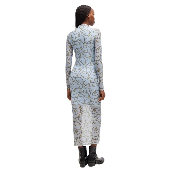 Hugo Nasuse 2 mesh-maxi-jurk voor dames (Blauw) - Image 2