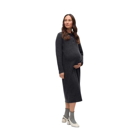Mamalicious Dames/Dames Vmmebba Zwangerschap Sweater Jurk (Obsidiaanzwart) - Image 1